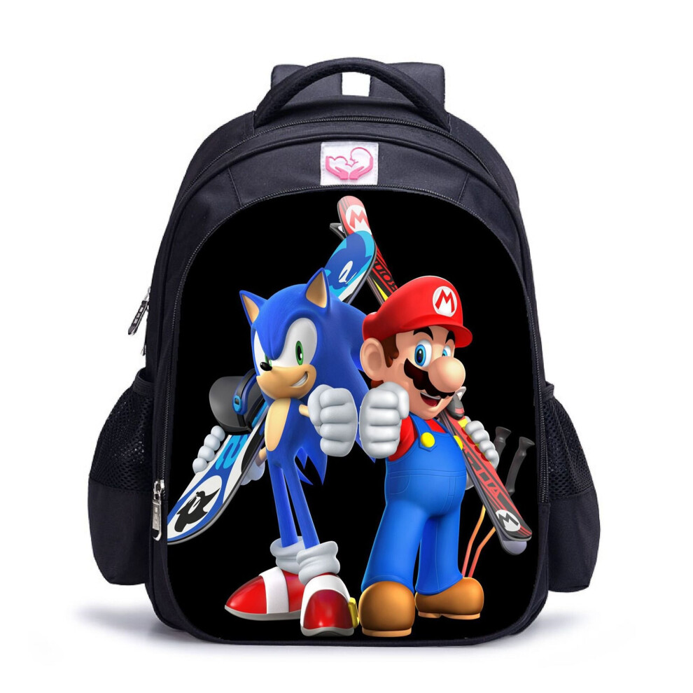 (Mario, Large) Student Large Schoolbag Capacity Kids Backpack Outdoor Travel Bag Gift