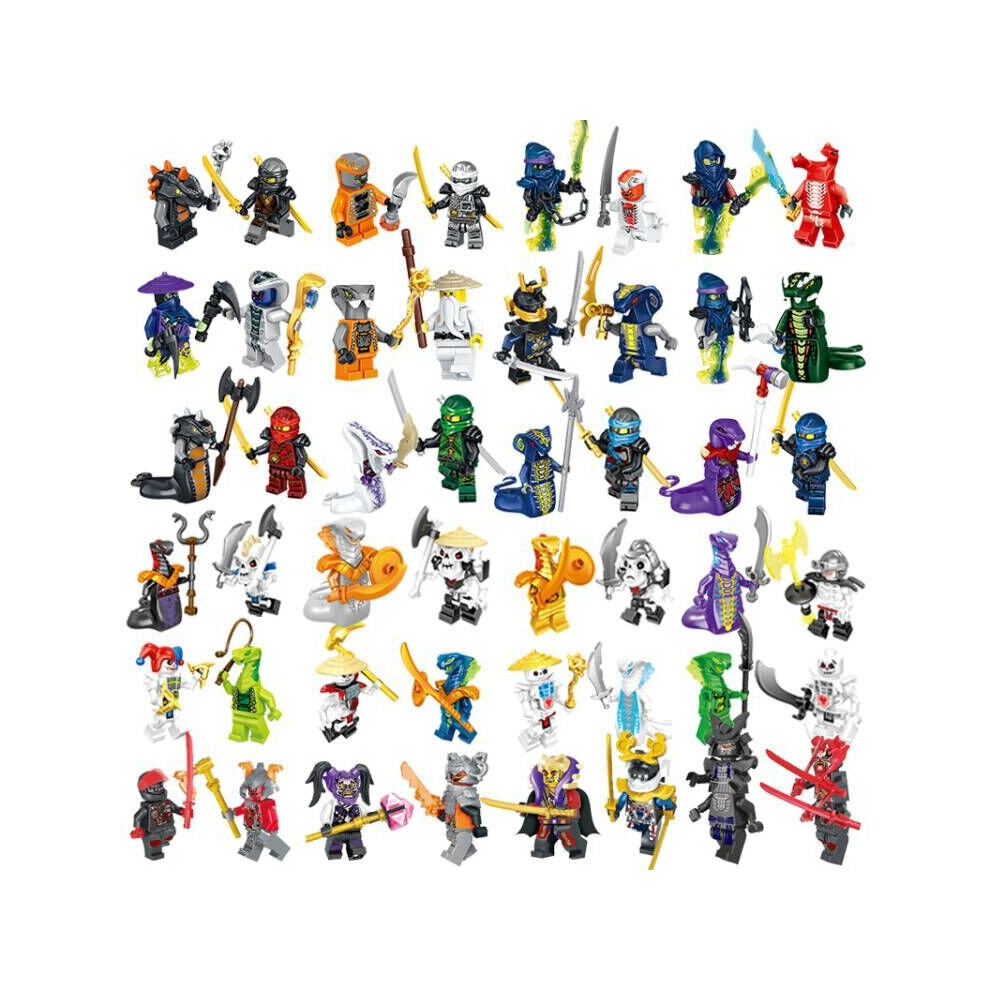 (Style C  48pcs) Set of 48/24 pcs Ninjago Mini Figures Kai Jay Sensei Wu Master Building Blocks Toys