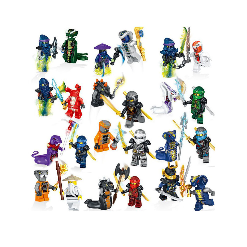 (Style A  24pcs) Set of 48/24 pcs Ninjago Mini Figures Kai Jay Sensei Wu Master Building Blocks Toys