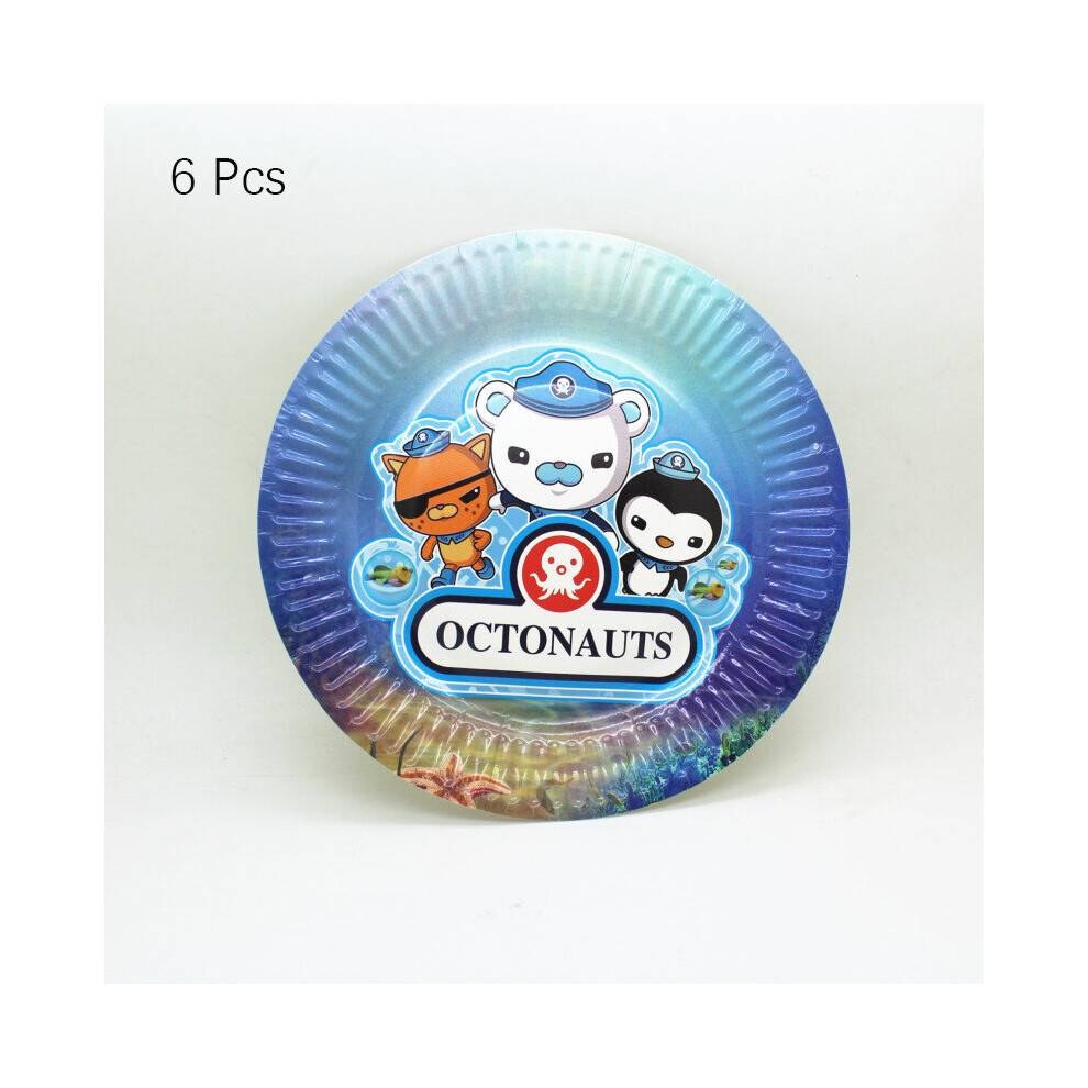 (6pcs-7in Plates) Octonauts Kids Birthday Party Supplies Decor Balloon Cup Plate Tableware Banner