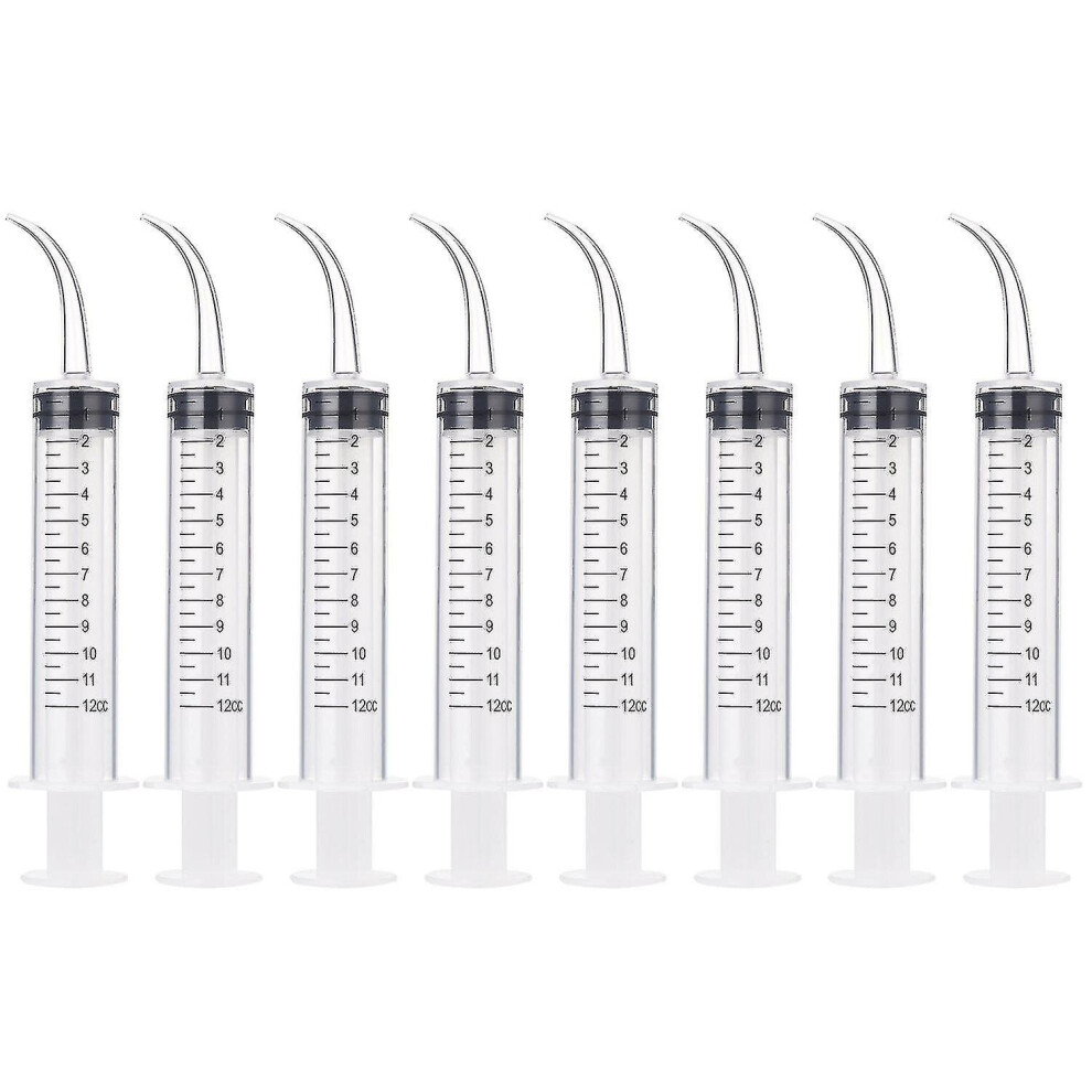 8 Pack  12cc Dental Syringe Dental Irrigation Syringe With C