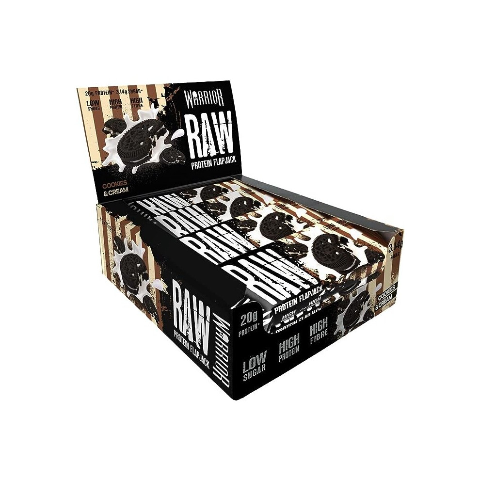 Warrior Cream Raw Protein Flapjack Cookies & 12X75g