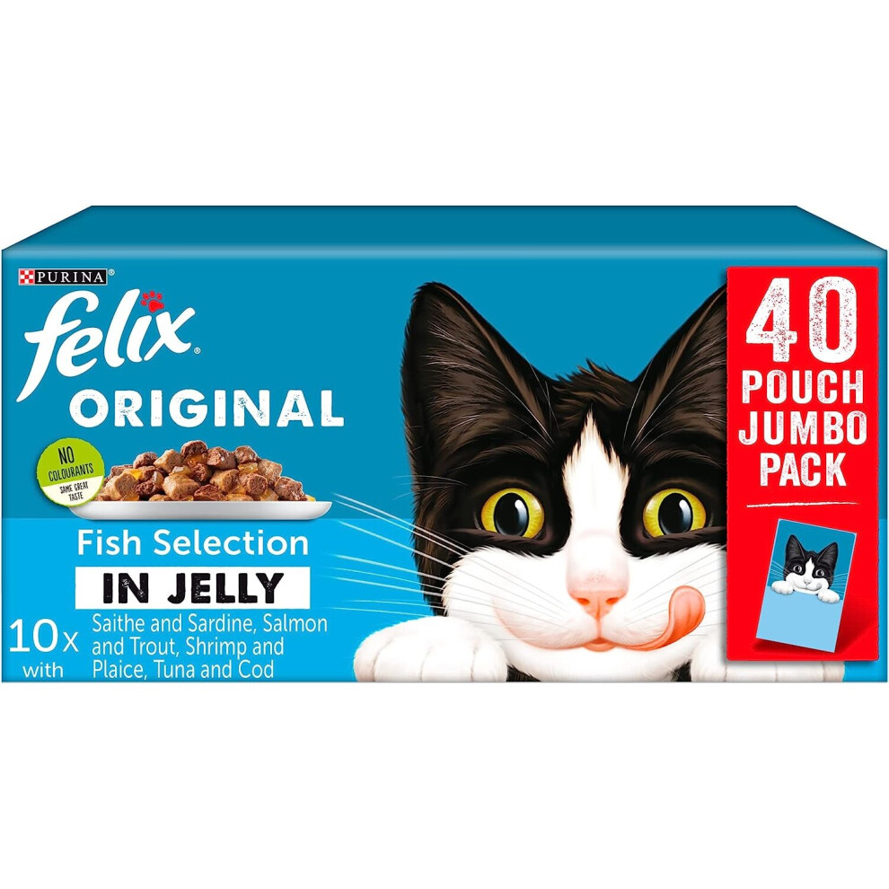 Felix Adult Wet Cat Food Fish Selection in Jelly 40 x 100g Pouches