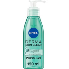 NIVEA Derma Skin Clear Wash Gel - Salicylic Acid & Niacinamide Deep Cleansing Face Wash for Blemish-Prone Skin, Reduces Blackheads (150 ml)