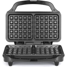 Waffle Maker Deep Fill Wall Iron Machine XL Non-Stick Cooking Plates Waffles Square Homemade Breakfast/Dessert Cool Handle Auto Temp Control 900W
