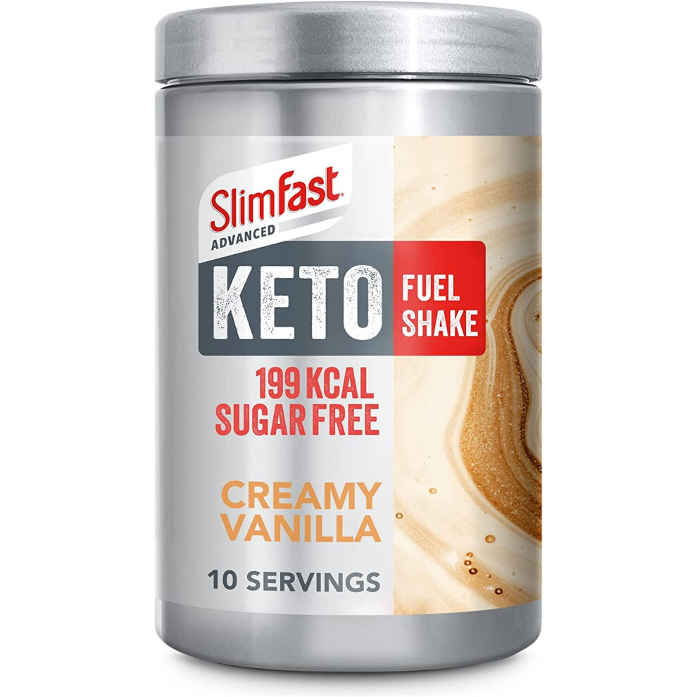 SlimFast Advanced Keto Fuel Shake for Keto Lifestyle, Creamy Vanilla Flavour, 10 Servings, 320g