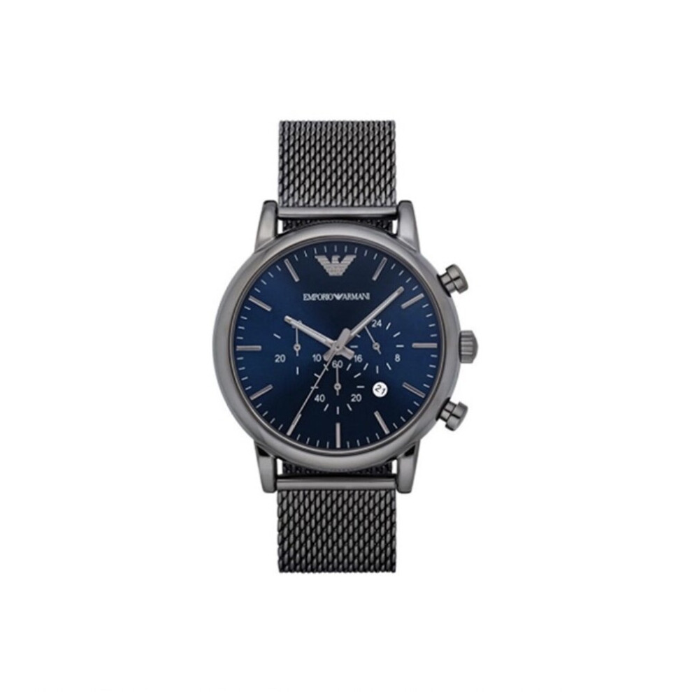 Empoirc Armanni AR1979  GREY MESH STRAP & BLUE DIAL Men's Wristwatch