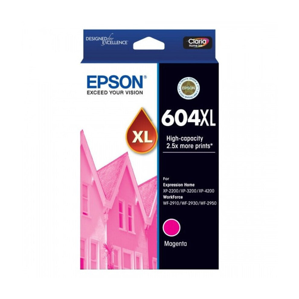 Epson 604XL Magenta High Yield Ink Cartridge Toner C13t10h392 Pink