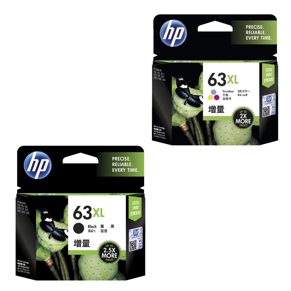 Hp 63XL Ink Cartridge Black Cyan Magenta Yellow 4 Inks Value Pack Blue,Pink,Black