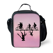 (LightPink) Thing Lunch Stranger Bags Ice Bag Thermal Insulated Cooler Students Kids Picnic