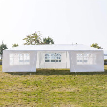 Garden Tent Waterproof Sun Shelter Canopy 7 Removable Sidewalls White