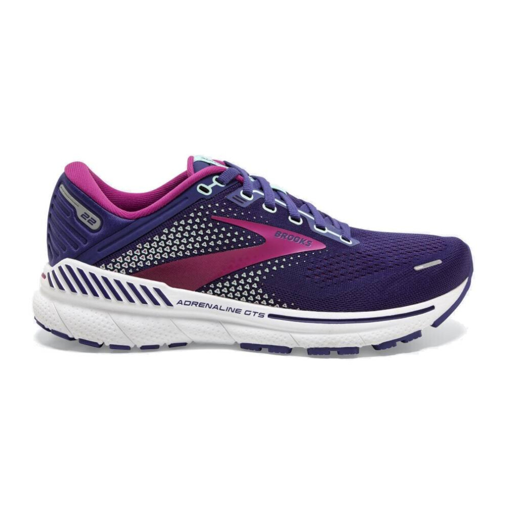 (5 UK) Brooks Adrenaline GTS 22 Women's Running Shoes, Navy/Yucca/Pink