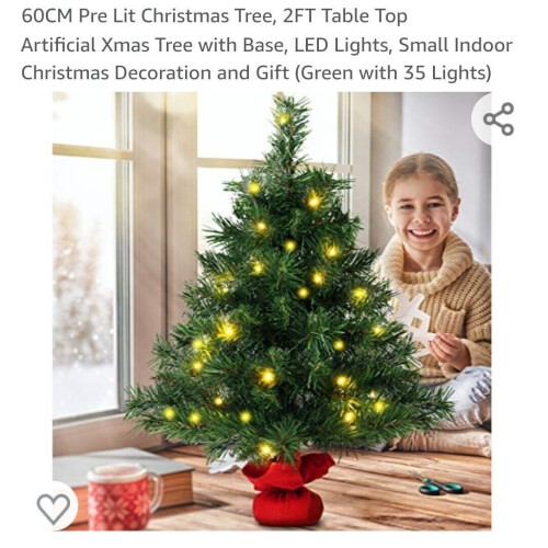 60cm İlluminated Christmas Tree 2FT Table Top 1