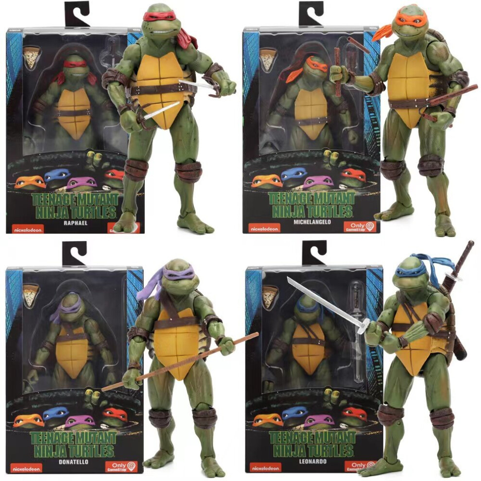 (4Pcs) Teenage Mutant Ninja Turtles 1990 Movie TMNT Action Figure Gift