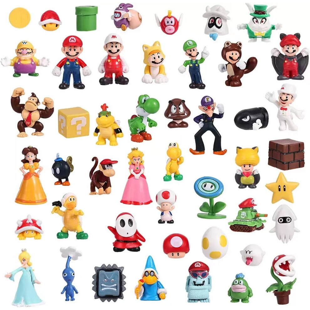 Doyarbim (48Pcs) Super Mario Bros. Dolls Yoshi Princess Luigi Odyssey Donkey Children's Gift Peach