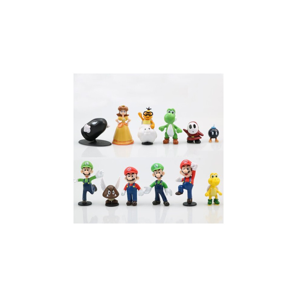 Doyarbim (12Pcs) Super Mario Bros. Dolls Yoshi Princess Luigi Odyssey Donkey Children's Gift Peach