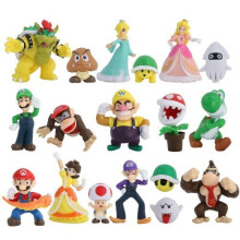 (18PCS-B) Super Mario Bros. Dolls Yoshi Peach Princess Luigi Odyssey Donkey Children's Gift