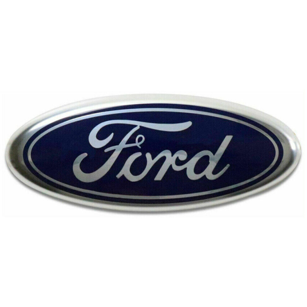 Paktoo For Ford Badge Oval / Chrome 145X 60Mm Front / Rear Emblem Blue