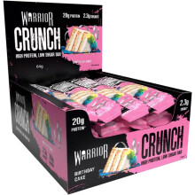 Warrior, CRUNCH - High Protein Bars - 20g Protein Each Bar - 12 Pack x 64g, Birthday Cake