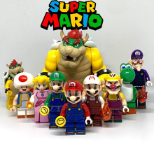 Super Mario Minifigures Bowser Luigi Wario Princess Peach Yoshi Toad Waluigi