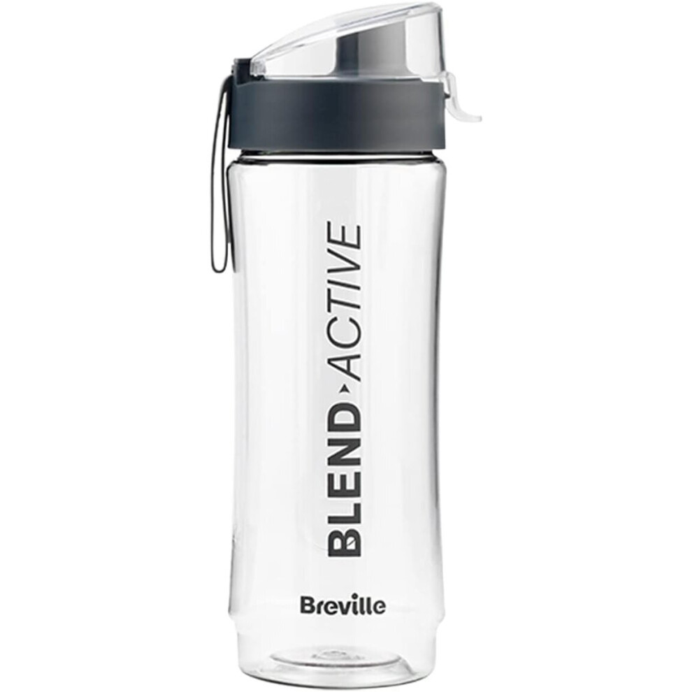 Breville Blend Active Bottle (600ml) | Clear Smoothie Bottle | Leak Proof | Grey Lid [VBL247]