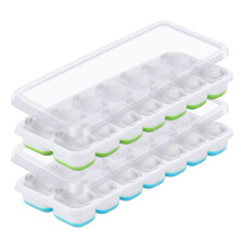2 Packs Silicone Ice Cube Trays with Lids Easy Release Tray