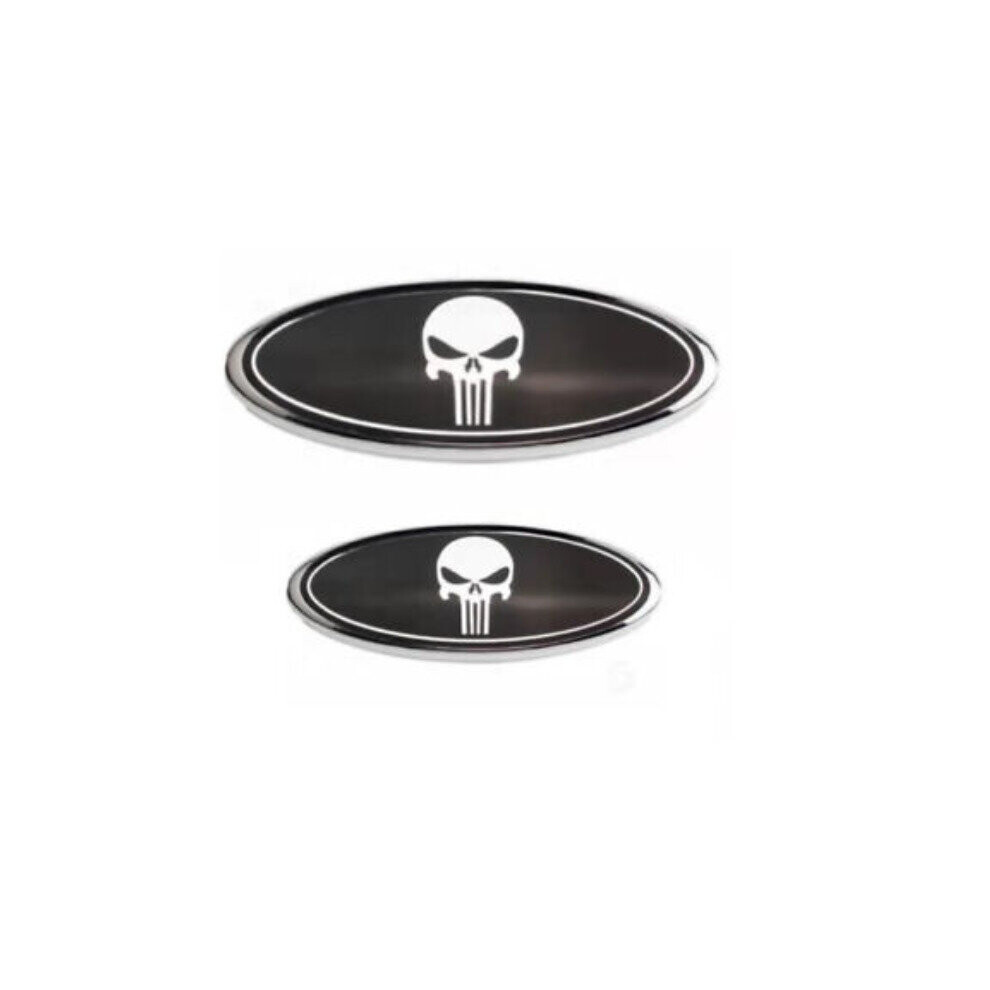 Punisher Front 9In & Rear 7In Emblem For Ford Ranger/Transit Mk6 Mk7 - Easy 3M Tape Install 4754135863769