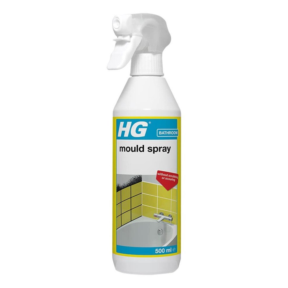 HG Mould Spray Effective Mould Spray & Mildew Cleaner Removes Mouldy Stains From Walls Tiles Silicone Seals & More 500ml (186050106)