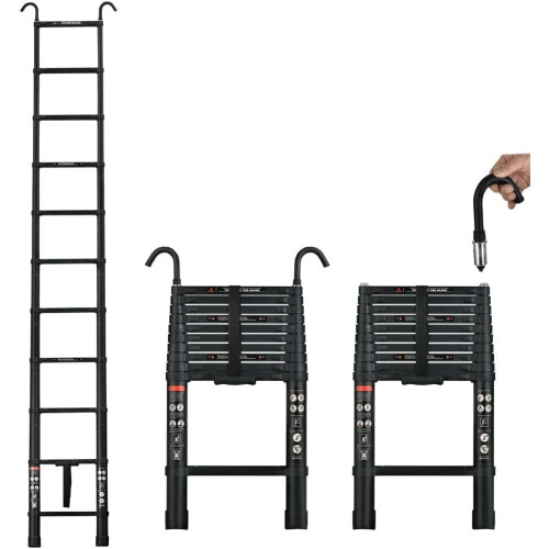 (3.8M MultiPurpose Folding Aluminium Telescoping Roof Ladder with