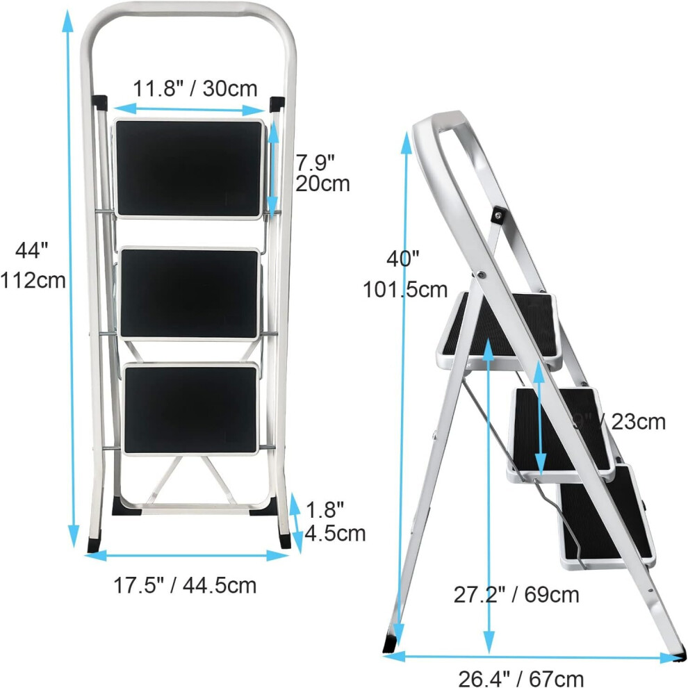 Metal 3 deals step ladder