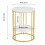 (Goden Legs White Top 2 Tier) Marble Coffee Table Modern Round Side End Table 5