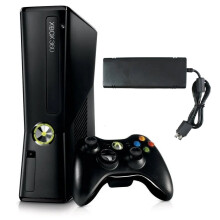 Xbox 360 Slim 250GB Black Console + Wireless Controller Built-In Wi-Fi - Refurbished