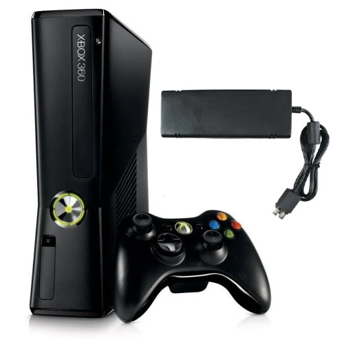 Refurbished Xbox Xbox 360 Slim 250GB Black Console + Wireless Controller Built-In Wi-Fi