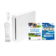 Nintendo Wii Console (White) with Wii Sports + Wii Sports Resort including Wii Remote Plus Controller (Wii) - Refurbished