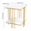 (Gold Frame White Top) Metal Frame Square Coffee Table Sofa Side Table 4
