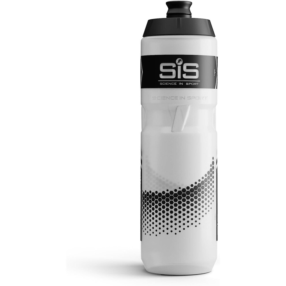 Science In Sport SIS Clear Sports Water Bottle, Wide Mouth Drink Bottle, Black Logo, Transparent Colour, 800 ml (Design May vary) 