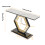 (White Grey) Marble Console Entryway Table Hexagon Metal Frame 6