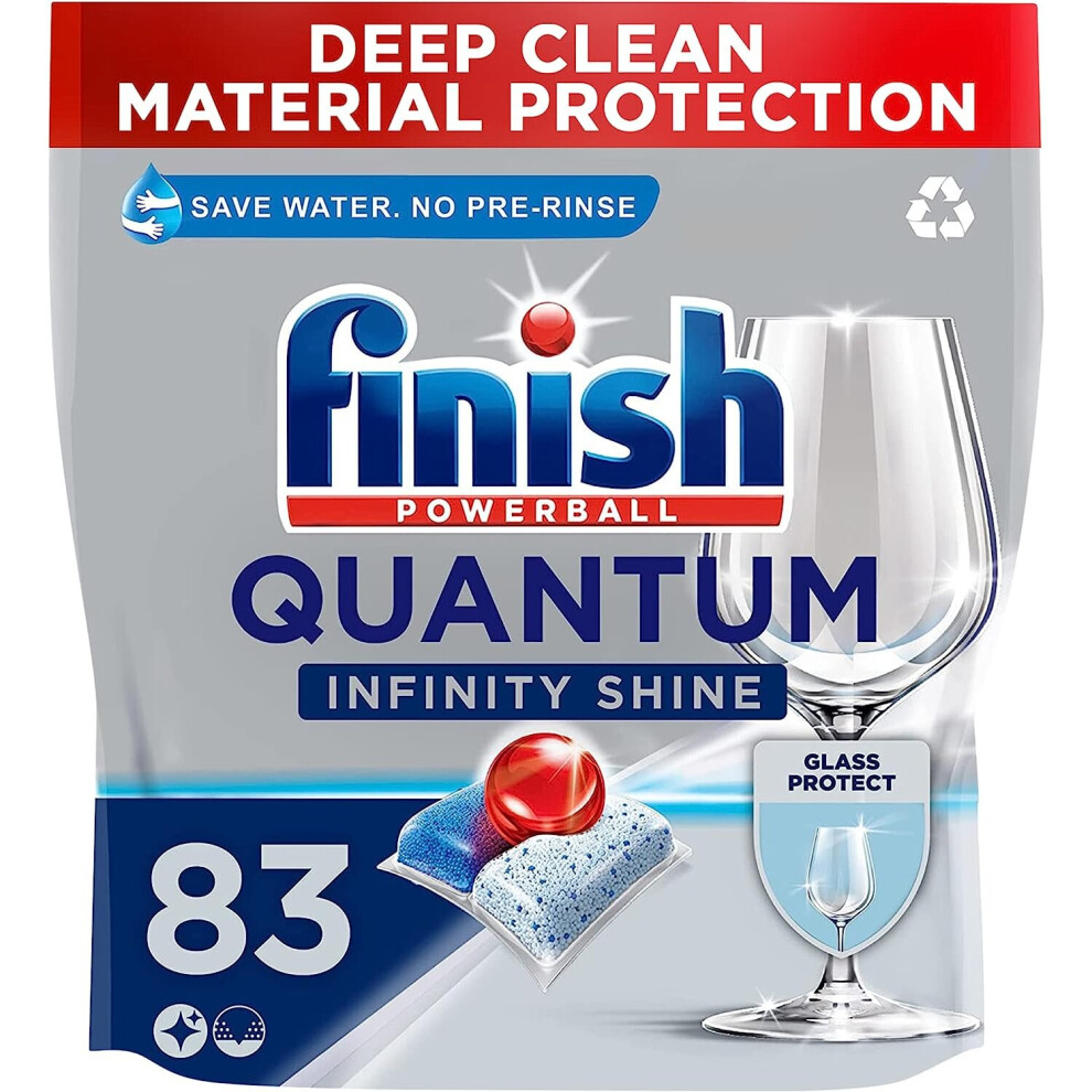 Finish Quantum Infinity Shine Dishwasher Tablets Bulk | Scent : REGULAR | Size : 83 Dishwasher Tabs | For Sparkling Clean