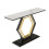 (White Grey) Marble Console Entryway Table Hexagon Metal Frame 5