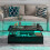 Costway 2-Tier Coffee Table Modern Center Table w/ Adjustable LED Light Remote 7