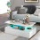 Costway 2-Tier Coffee Table Modern Center Table w/ Adjustable LED Light Remote 7