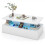 Costway 2-Tier Coffee Table Modern Center Table w/ Adjustable LED Light Remote 1