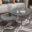2 Premium Round Nesting Coffee Table Thicken Metal Stacking Side Table 2