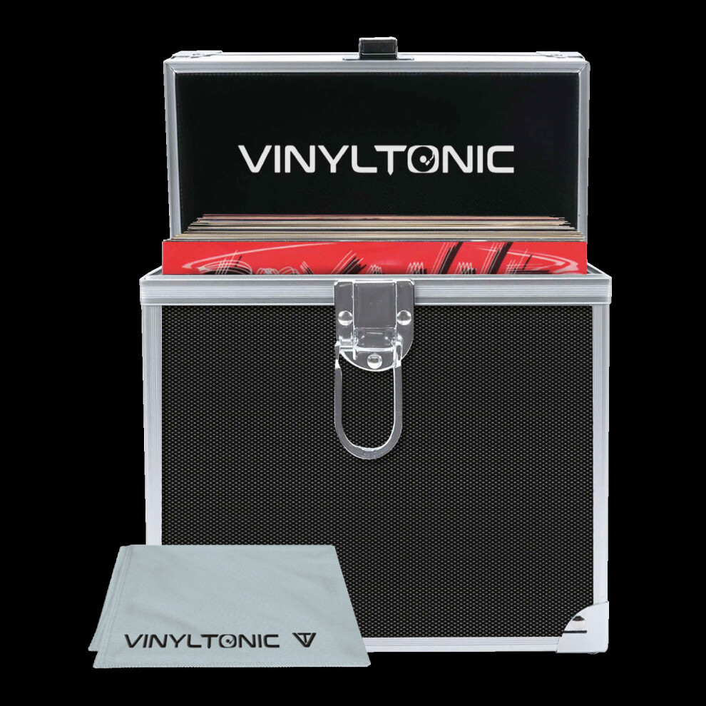 Vinyl Tonic Black (Black) 7" Vinyl Record Storage Case With Cloth