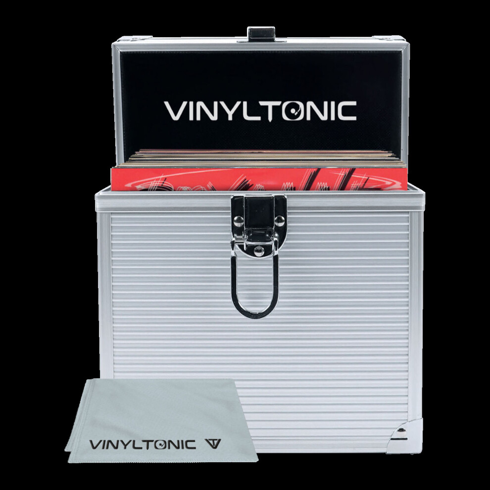 Vinyl Tonic (Silver) 7" Vinyl Record Storage Case With Cloth Silver