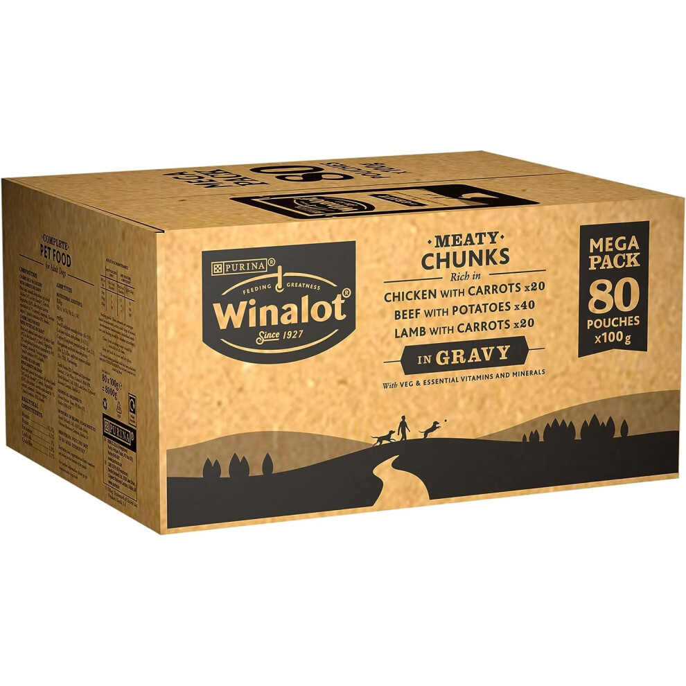 Winalot Perfect Portions Dog Food Mixed in Gravy 80 x 100 g