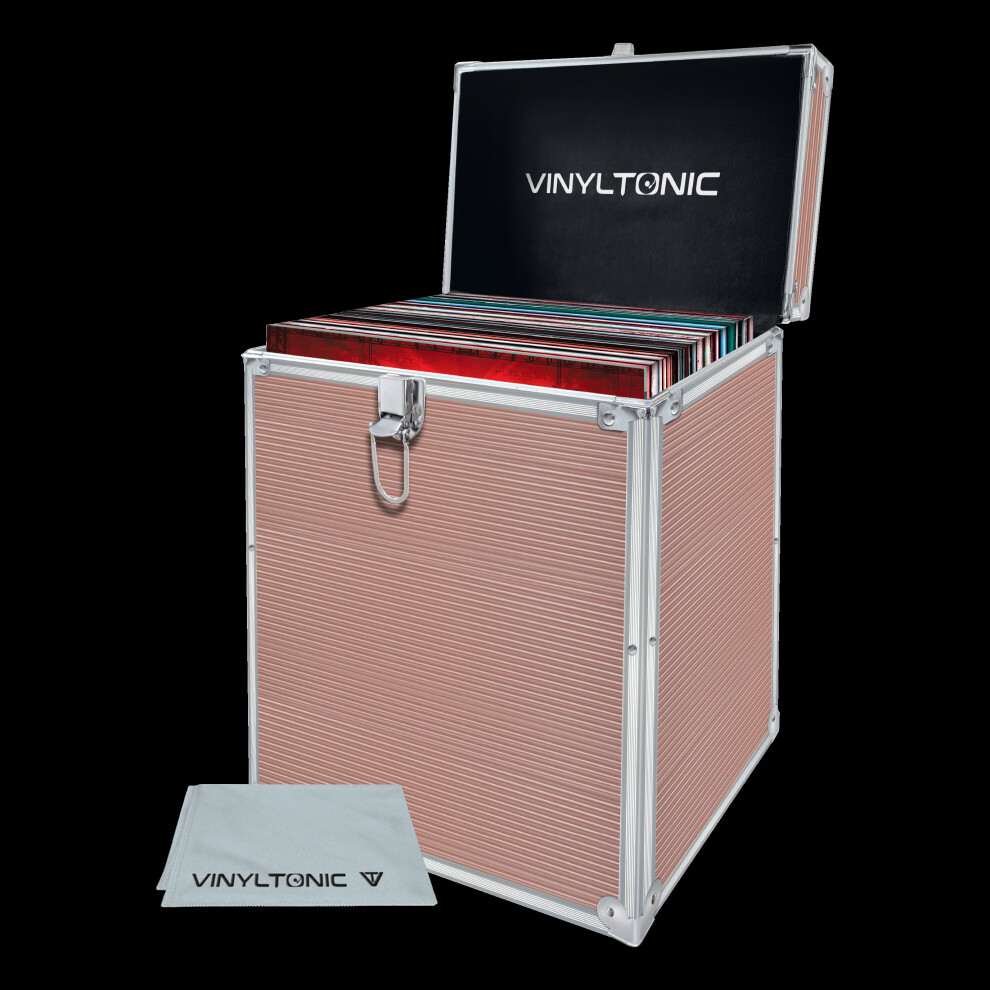 (Rose Gold) Vinyl Tonic 12" Vinyl Record Storage Case With Cloth