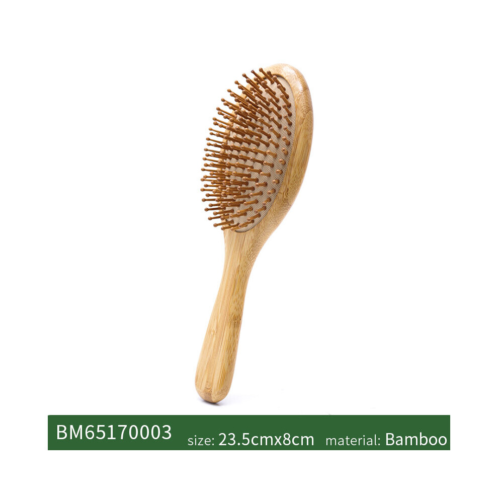 Dechoicelife Bamboo Hair Brush Custom Logo Hair Straightener Hairbrush Soft Teeth Ideal For Hair Smooth Bamboo Comb Massage Scalp Brush