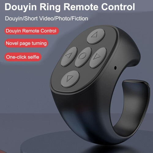 (a-White) Wireless Ring Remote Control Portable Blueto-oth-compatible MobilePhone Self-timer Camera Stick Shutter Release Phone Controller 1