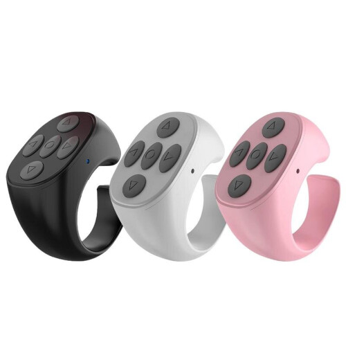 (a-White) Wireless Ring Remote Control Portable Blueto-oth-compatible MobilePhone Self-timer Camera Stick Shutter Release Phone Controller 2